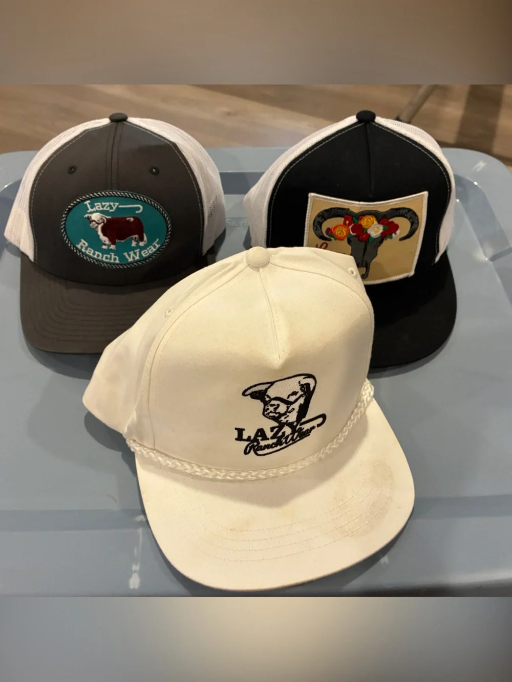 Lazy J Ranch Wear Men’s Navy and Black Trucker Hats - Total of 7